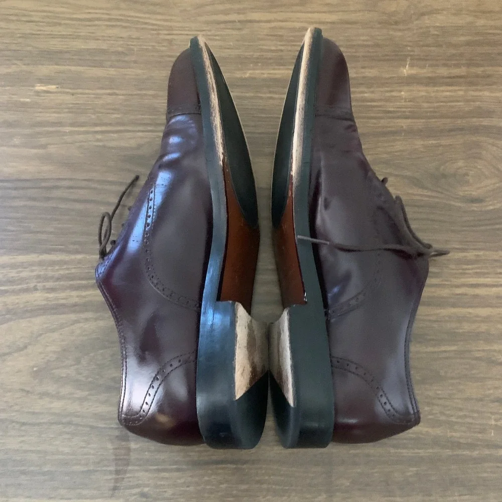 Rockport APM1141E Mens 8.5M Burgundy Leather Cap Toe Oxford Dress Shoes